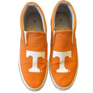 Orange and White University of Tennessee Slip-On Canvas Tennis Shoes. Size 9